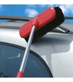 Idrospazzola in PVC da collegare al tubo dell'acqua per una perfetta pulizia di auto e camion. Le setole morbide non graffiano n