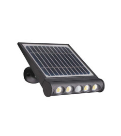 Proiettore LED solare dotato di un pannello fotovoltaico separabile per adattarsi ad ogni tipo di installazione. Cavo da 3 metri