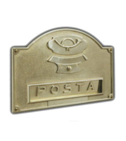 Placca buca lettere con pulsante per campanello realizzata in ottone di dimensioni 340 x 245 mm. Essendo bifacciale, l'inserimen