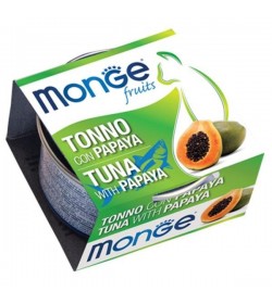 Monge Fruits Tonno con Papaya è un alimento complementare pensato per i gatti più raffinati ed esigenti che completa la gamma 
