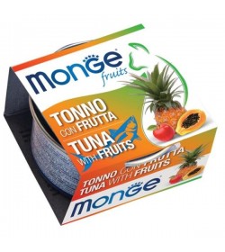 Monge Fruits Tonno con Frutta è un alimento complementare pensato per i gatti più raffinati ed esigenti che completa la gamma 