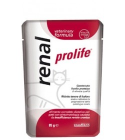Prolife Renal wet è l'alimento completo dietetico specifico per il gatto con sintomatologia causata da insufficienza renale cro