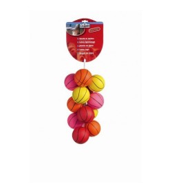 Palla colorate in morbida gomma che riproduce la forma di un palla da basket. Un passatempo sano e divertente per il tuo amico q