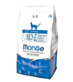 Monge Natural Superpremium Urinary Feline Ricco di Pollo è un alimento dietetico completo formulato per la riduzione delle reci